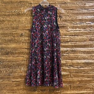 Calvin Klein Black and Red Floral Swing Dress